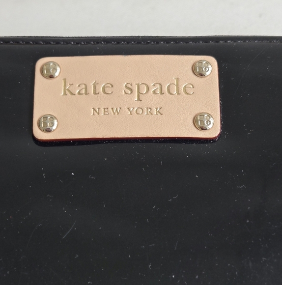 Kate Spade Neda Henry Street Patent Leather Zipper Accordion Wallet Black - Picture 2 of 7